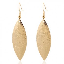 Pair of Stylish Solid Color Frosted Leaf Earrings For Women
